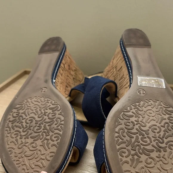 Blue Wedge Sandals💥Like New💥 - Picture 5 of 5